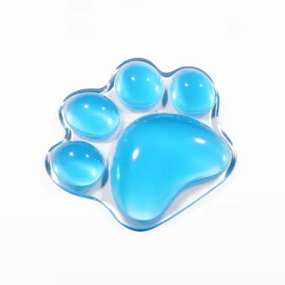 Ergonomsko prozorno silikonsko podlogo za miško za udobje in podporo Blue