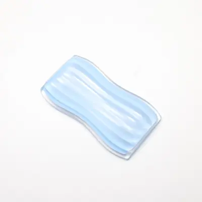 Ergonomsko prozorno silikonsko podlogo za miško za udobje in podporo Blue