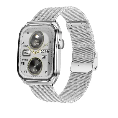 Večnamenska pametna ura z zaslonom AMOLED, Bluetooth klici in spremljanjem zdravja Silver