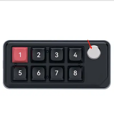 Enoročna tipkovnica XSX-K815B: 8 tipk, makro definicija, RGB osvetlitev Black