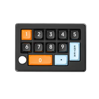 Brezžična RGB igralna mehanska mini tipkovnica XSX-W908 z 12 tipkami Black