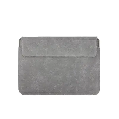 Usnjena torbica za prenosnik 15/16 palcev, združljiva z Macbook, Dell, Lenovo Grey