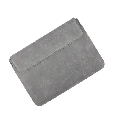 Siva usnjena torbica za prenosnik 13 palcev - Zaščitno ohišje s hladilnim stojalom