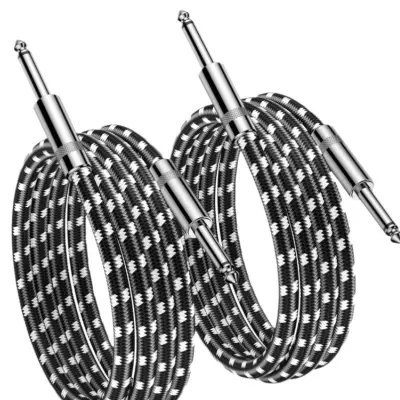 Črno-bela pletena žica, ravna do kotna bas kitara, 10FT priključni kabel  3M