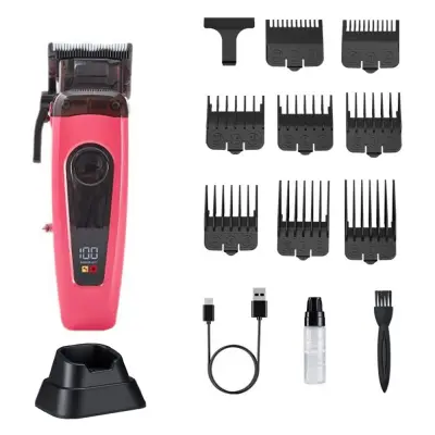 Profesionalni strižnik las z brezkrtačnim motorjem in priročno polnilno postajo Red