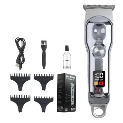 Profesionalni električni strižnik za moške: Natančno striženje in urejanje las Silver