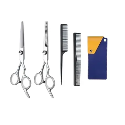 Profesionalni set frizerskih škarij: Nastavljive škarje, redčilne škarje in etui