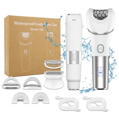 Električni brivnik za ženske 2 v 1, trimmer za bikini predel in telo