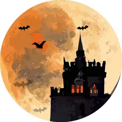 Set 2 PVC Podstavkov z Magnetnim Dizajnom Gradu za Dekoracijo Doma