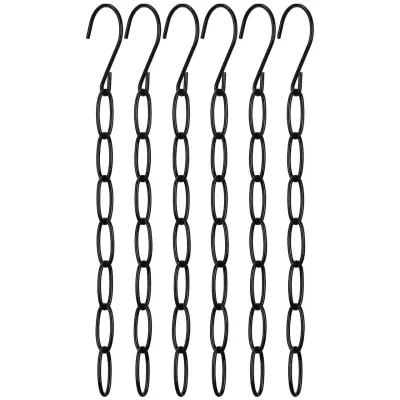 Večnamenska viseča veriga za oblačila, 6-delni obešalnik - Črna kovinska rešitev
