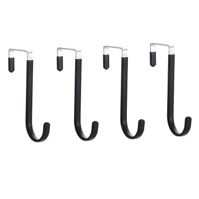 Kljuke za vrata brez vrtanja, debeline 10 mm za vrata 3,7 cm (4 kosi) Black