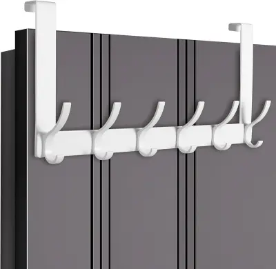 Stenski obešalnik s 6 kavlji iz vesoljskega aluminija za vrata