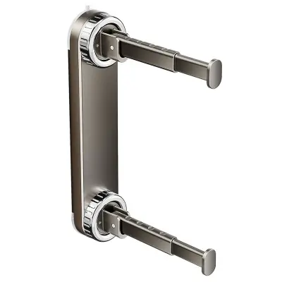 Stensko nameščeno stojalo za sušenje oblačil - pištola siva dvojna izvlečna palica