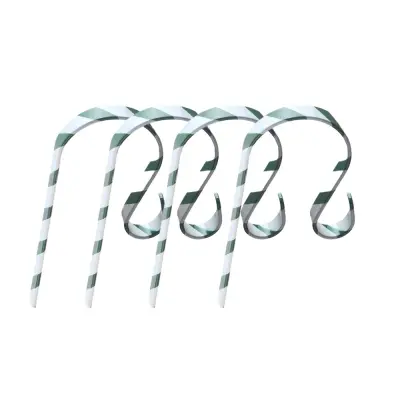 4-Delni Komplet Kljuk za Nogavice iz Nerjavečega Jekla - Dekoracija za Kamin green+white