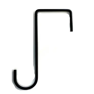 Majhni 15 cm kavelji za ograjo za cvetlične lončke, ograje in viseče košare - 5 kosov Black