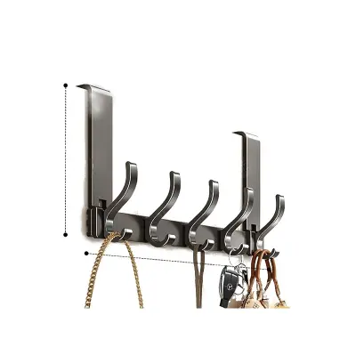 Prostorski aluminijasti kavelj za vrata - brez vrtanja, stenski obešalnik za oblačila