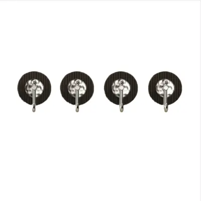 4-Pack Močni samolepilni stenski obešalniki brez vrtanja - obešanje brez poškodb Transparent Gray