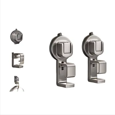 2-paketni nosilec za umivalnik s priseski, nosilec za shranjevanje v kopalnici brez vrtanja Grey