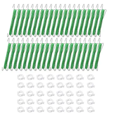 40 kosov zelenih plastičnih kavljev za paradižnik za podporo rastlin