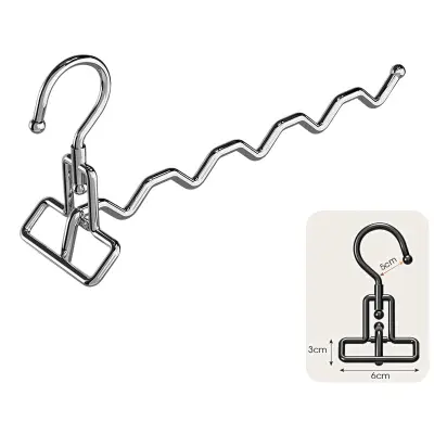 Vsestranski črni obešalnik za oblačila s 5 kavlji - 5 kosov Silver