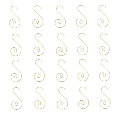 Okrasni kaveljčki S-oblike - Set 20 kosov za praznično dekoracijo Gold