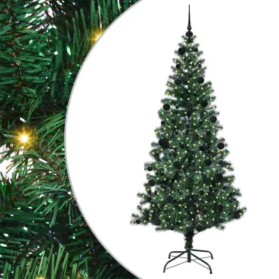vidaXL Umjetna preddekorirana božićna jelka med 300 LED Zelena 210 cm