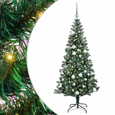 vidaXL Umjetna preddekorirana božićna jelka med 300 LED Zelena 180 cm
