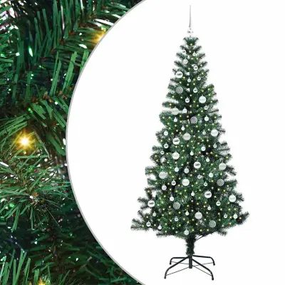 vidaXL Umjetna preddekorirana božićna jelka med 300 LED Zelena 210 cm