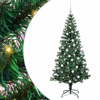 vidaXL Umjetna preddekorirana božićna jelka med 300 LED Zelena 180 cm