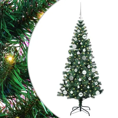vidaXL Umjetna preddekorirana božićna jelka med 150 LED Zelena 150 cm