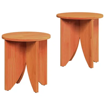 vidaXL Klubska miza 2 pcs Voščeno rjava 41.5 x 41.5 x 44 cm