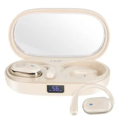 LinQ, Brezžične slušalke z zračnim prevodom Brezžične slušalke z LED zaslonom za polnjenje, Bela