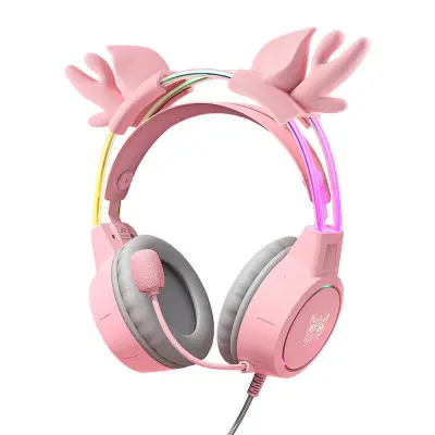 ONIKUMA X15PRO GAMING SLUŠALKE PINK/DEER ANTLERS