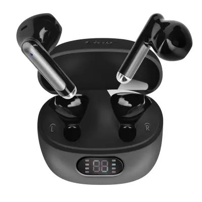 LinQ, Brezžične slušalke Upravljanje na dotik z zaslonom LED, Črna