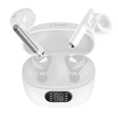 LinQ, Brezžične slušalke Upravljanje na dotik z zaslonom LED, Bela