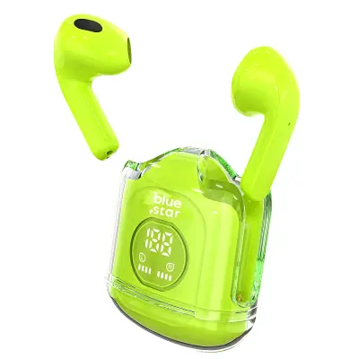 Blue Star, Slušalke Bluetooth Vgrajen mikrofon 5-urno delovanje baterije, Limonasta zelena