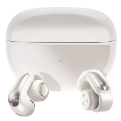 LinQ, Bluetooth slušalke za ušesa z ušesno sponko za zmanjševanje hrupa Polnilno ohišje, Bež