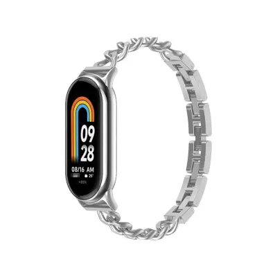Združljiv s Xiaomi Mi Band 8/9/10 - Eleganten kovinski pašček za zapestnico Silver