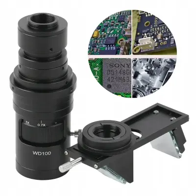 ROSFIX SET OBJEKTIV ZOOM WD100 + 3D ADAPTER – C-MOUNT, 0,7X–5X, 22–27 MM | ZA HDMI VGA USB KAMERE