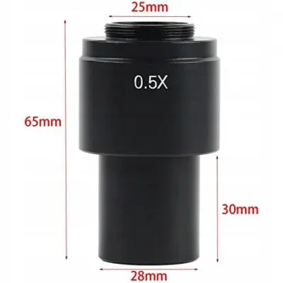 ROSFIX REDUKTOR POVEČAVE 0.5X – C-MOUNT 25 MM, STEKLENA OPTIKA, WD 200–240 MM | ZA ODM-180X | INSPEKCIJA PCB IN SMD