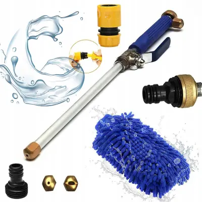 Tlačna cev za vrtnarsko cev 3/4'' (Cev, adapter 3/4'', hitro povezovanje, goba in 2 šobe) SET2