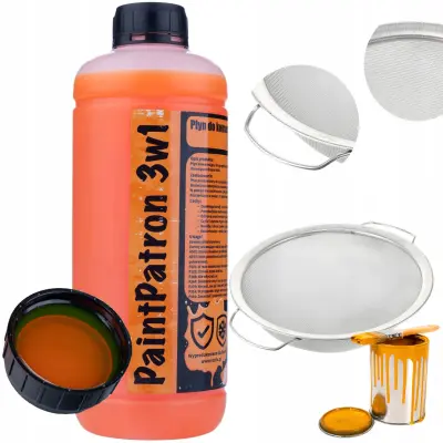 ROSFIX SET TEKOČINA ZA VZDRŽEVANJE AGREGATA PAINTPATRON 3V1 1L + KOVINSKO SITO ZA BARVO Ø290 MM | 60 MESH, INOX