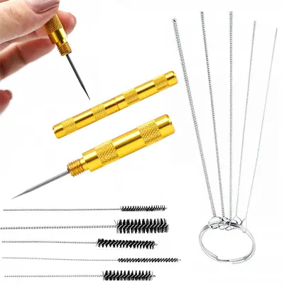 Rosfix kovinski pripomočki za čiščenje barvne pištole 5 kosov. + Rosfix zlati prebijalnik za čiščenje barvne pištole + zlati prebijalnik za ?