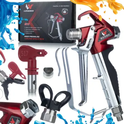 ROSFIX SET BRIZGALNA PIŠTOLA RX-PRO – ŠOBA 517, TLAK 248 BAR, 1/4" PRIKLJUČEK, FILTER, 660 G | ZA AGREGATE