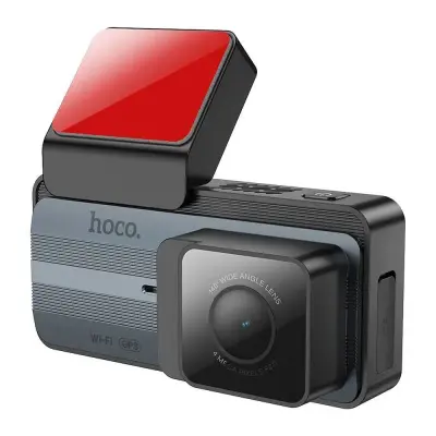 Avto kamera + zadnja kamera Hoco DV12, 2K, Wi-Fi, GPS, 3,69" LCD, črna
