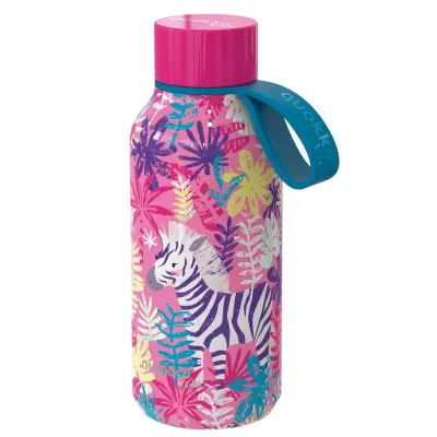Quokka, Termo steklenica 330ml, model Solid Kids s trakom in motivom zeber, Roza