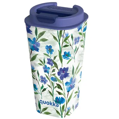 Quokka, Termo skodelica 450ml z dvojno steno, neprepustna, hermetična, brez BPA, Modra