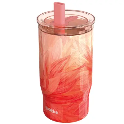 Quokka, Termo steklenica 720ml, model Mist z vgrajeno slamico, Roza