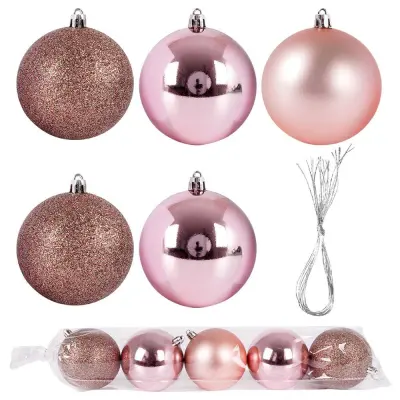 Nezlomljive jantarne božične kroglice 7 cm 6 kosov.