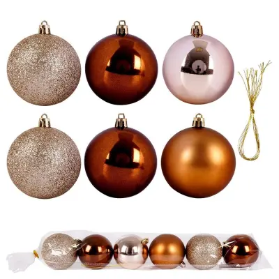 Nezlomljive jantarne božične kroglice 7 cm 6 kosov.